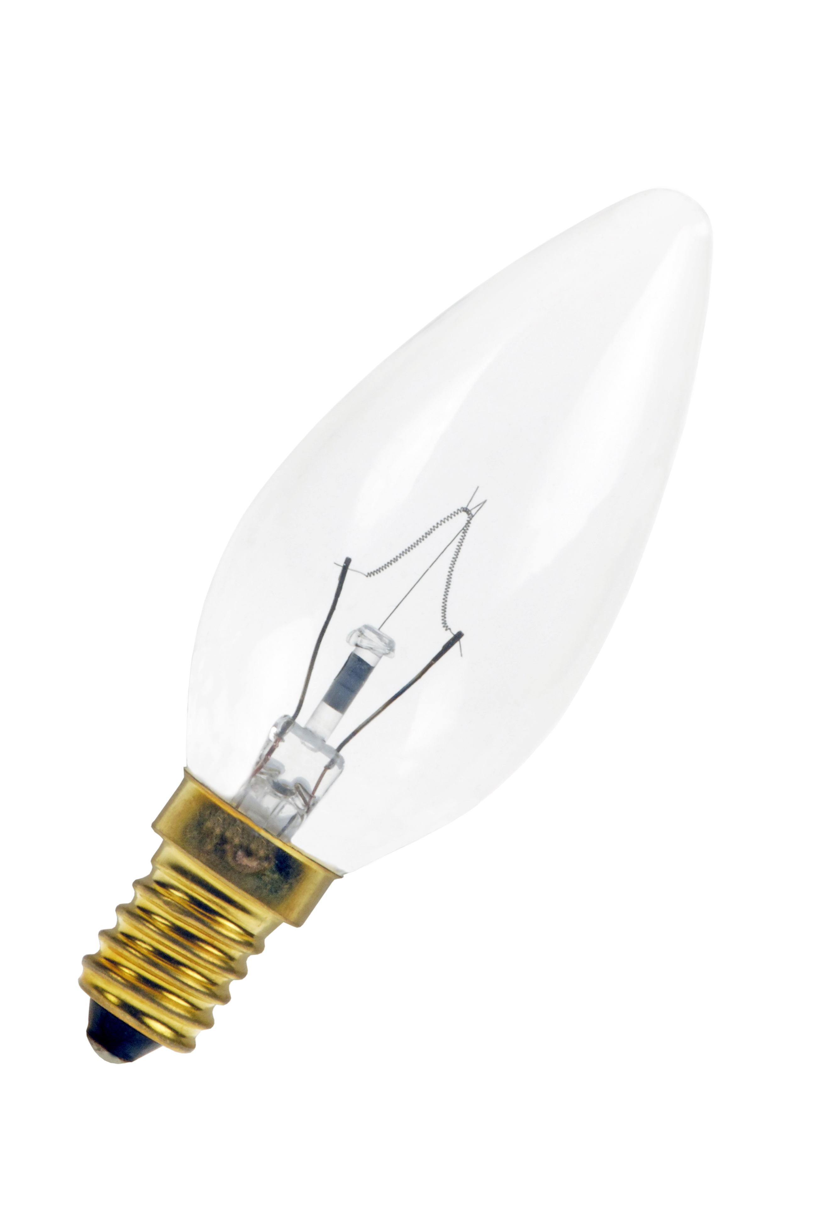 Candle-shaped incandescent lamp