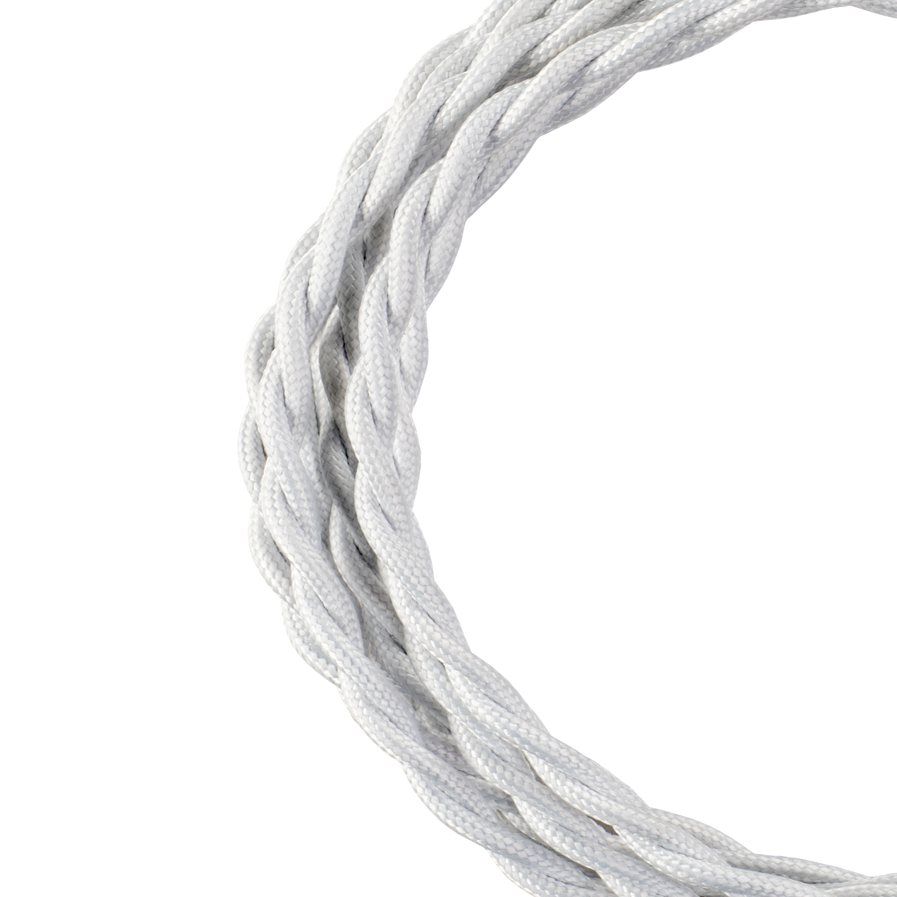 Textile Cable Twisted 2C 3M White