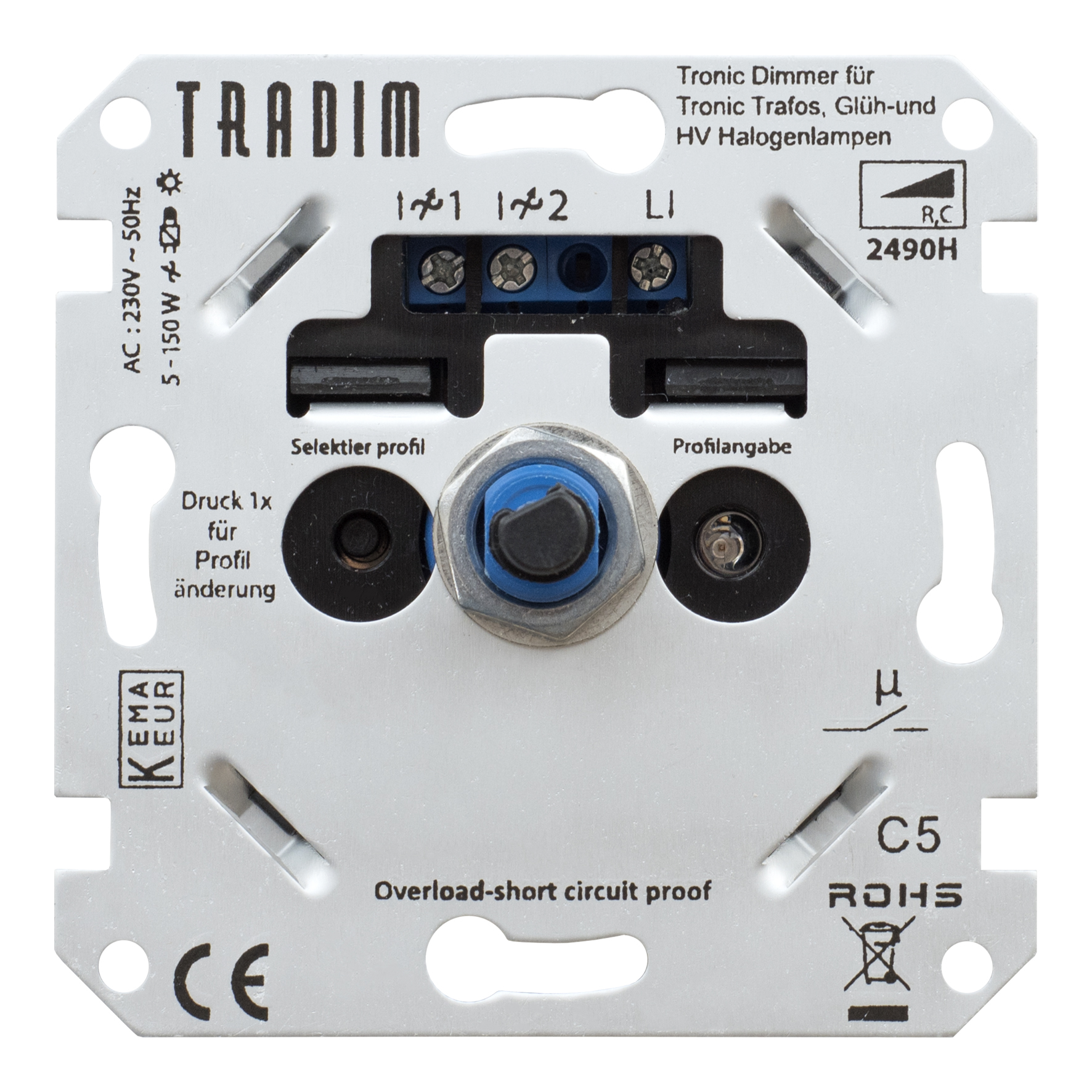 Tradim 2490HP Universal LED Dimmer 5-150W 8-profiles